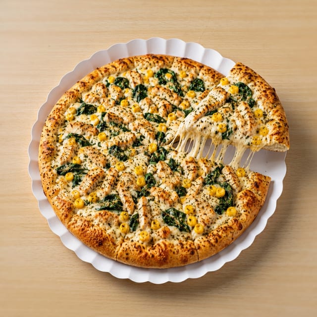 Chicken Alfredo Pizza.